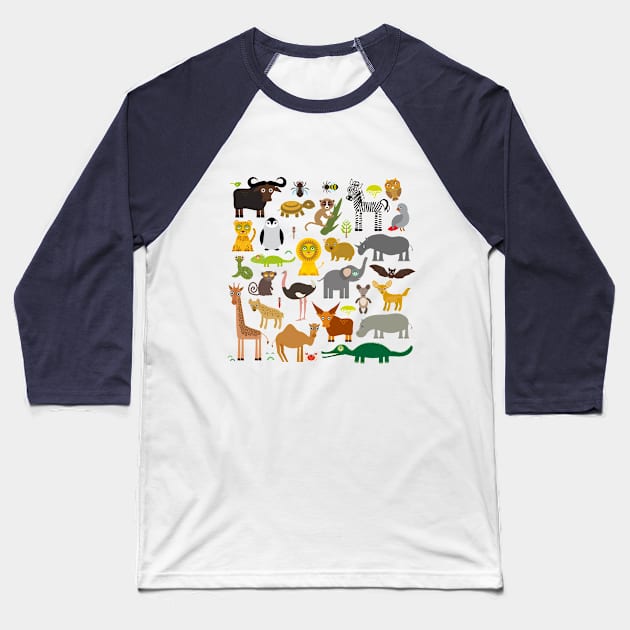 animals of Africa Baseball T-Shirt by EkaterinaP